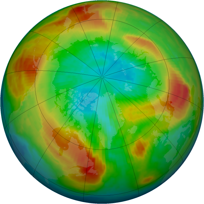 Arctic ozone map for 17 March 1997